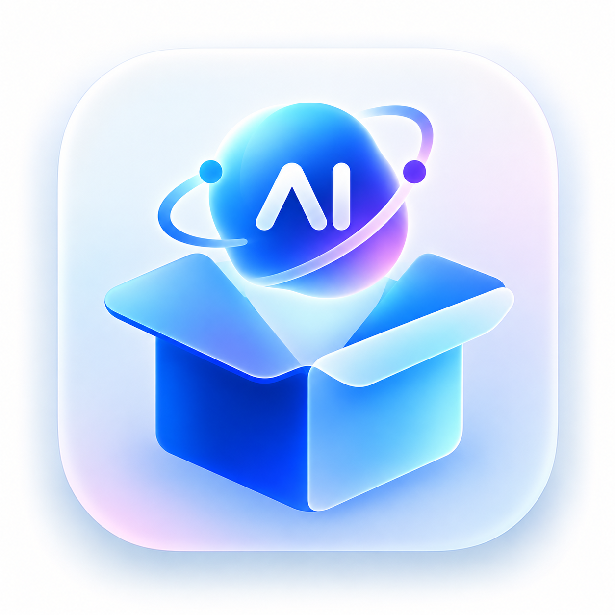 An open box and AI halo representing ready-to-use software